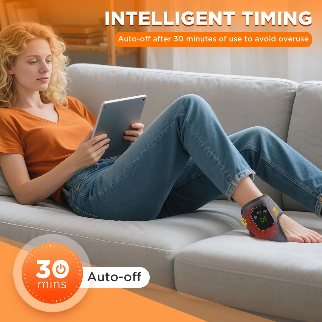 Heated wrist support massager, infrared for joint comfort and muscle recovery.