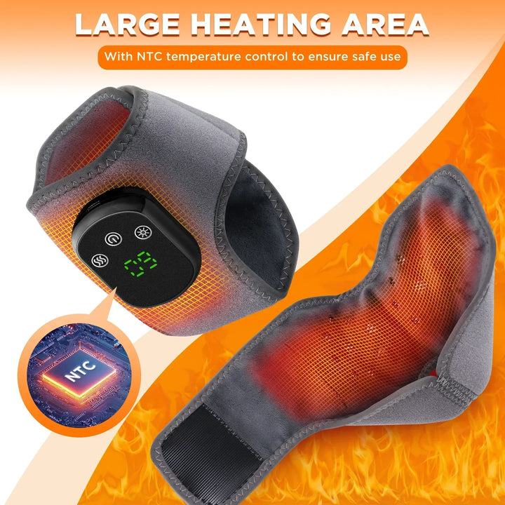 Multi-functional infrared massager, hot compress for pain relief & vibration therapy.
