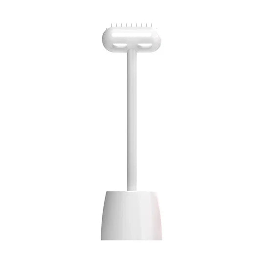 Purple pet grooming brush with ergonomic handle, ideal for dog and cat hygiene