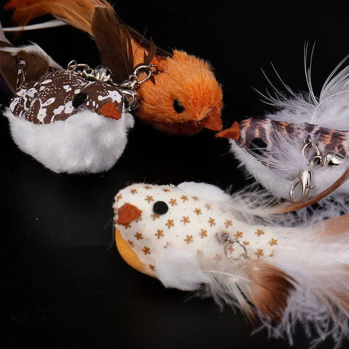 Suction cup bird cat toy, a must-have pet supply for active and enriched felines.