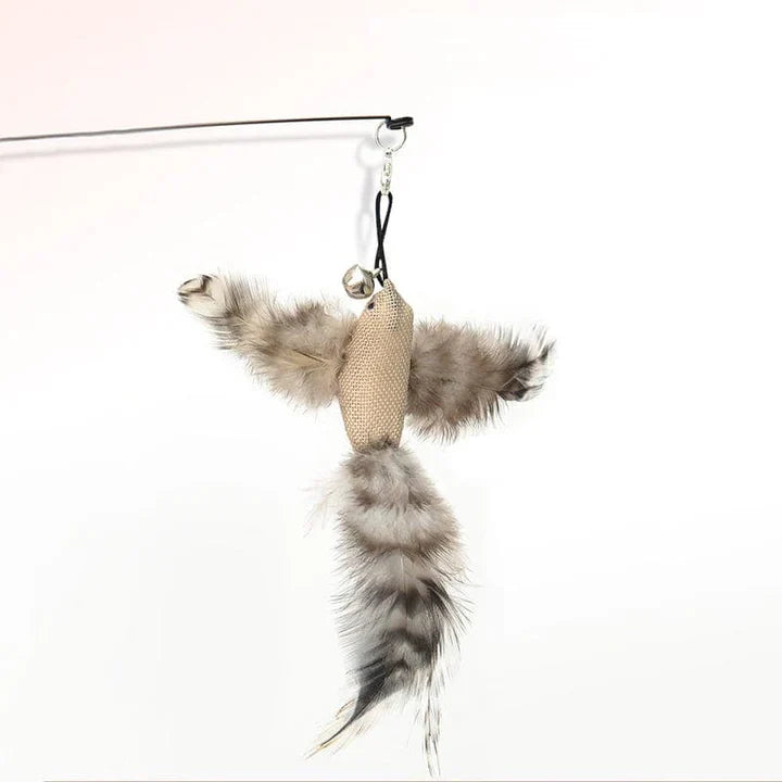 High-quality pet supplies: Interactive bird cat teaser with durable suction cup.