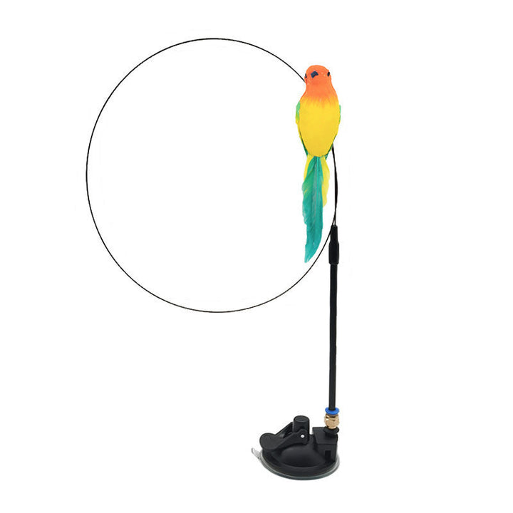 Bird-themed interactive cat toy, a unisex pet accessory for active feline fun.