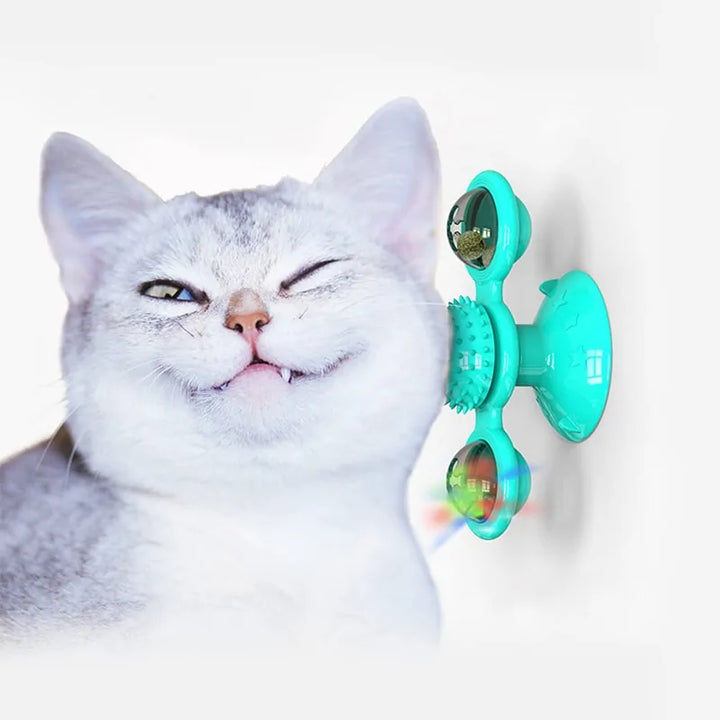 Cat accessories: an interactive spinner toy, encouraging independent play and mental stimulation for felines.