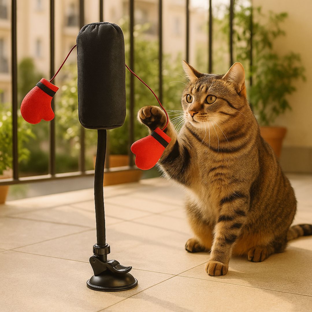 Interactive cat door hanger toy with bell, stimulating playtime for kittens & adult cats