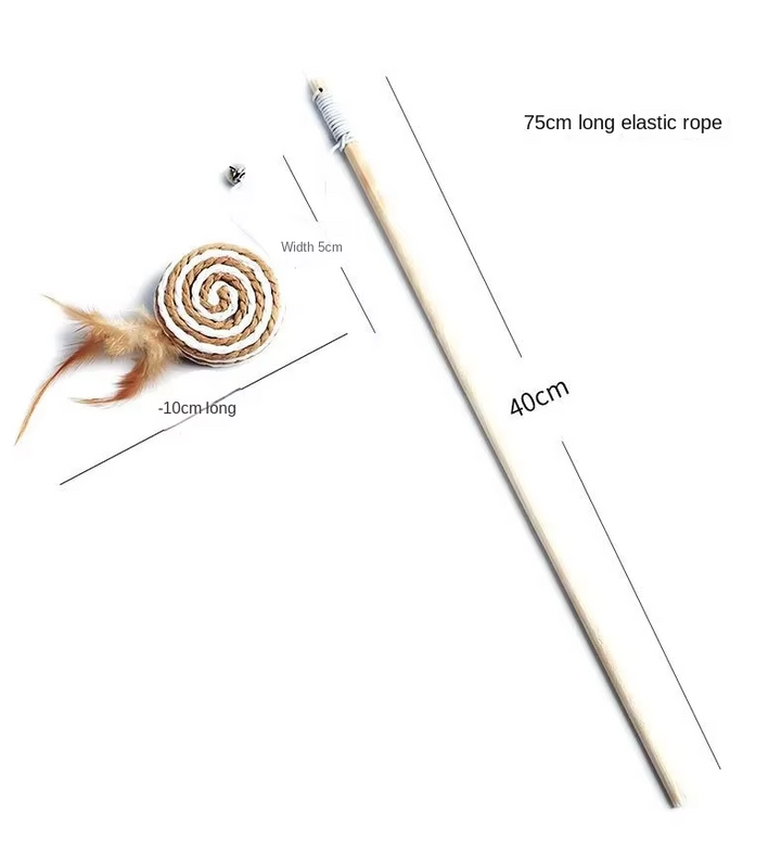 Engaging feather toy with bells for pets, promoting mental and physical feline activity.