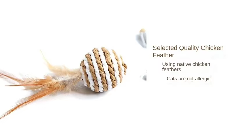 Durable feather bell cat toy, stimulating pet's natural hunting and play instincts.