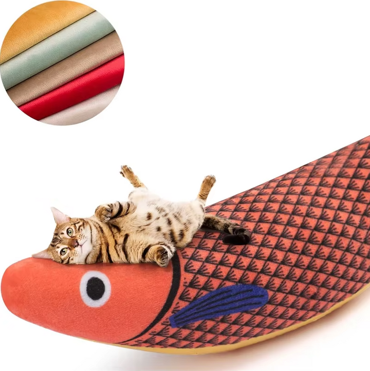 Feline enrichment interactive fish toy with catnip, perfect for playtime