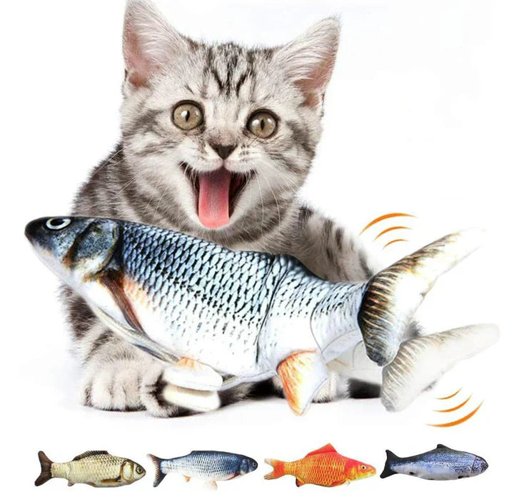 Interactive cat flopping fish toy, realistic design for cat playtime and entertainment