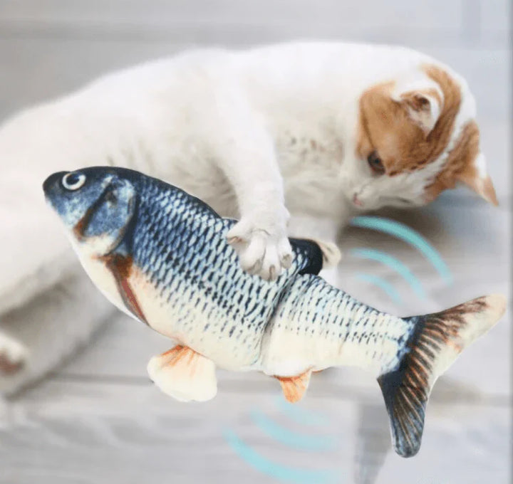 Cat supplies: flopping fish toy, an interactive pet entertainment with catnip