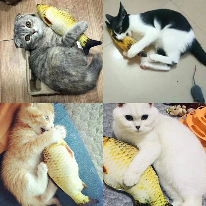 USB rechargeable floppy fish cat toy, realistic movement for active pet entertainment