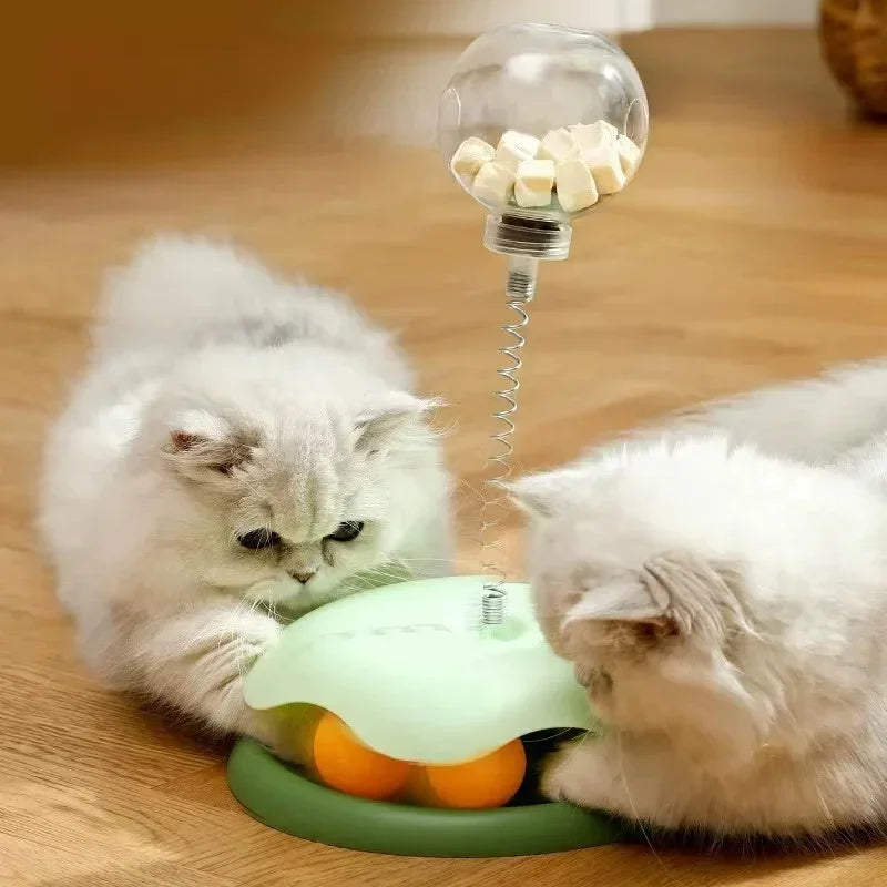 Interactive pet feeder tumbler toy, designed as a slow feeder puzzle for cats and kittens.