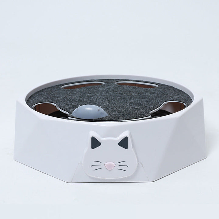 Feline enrichment interactive cat toy with multiple exits for hide and seek play for cats