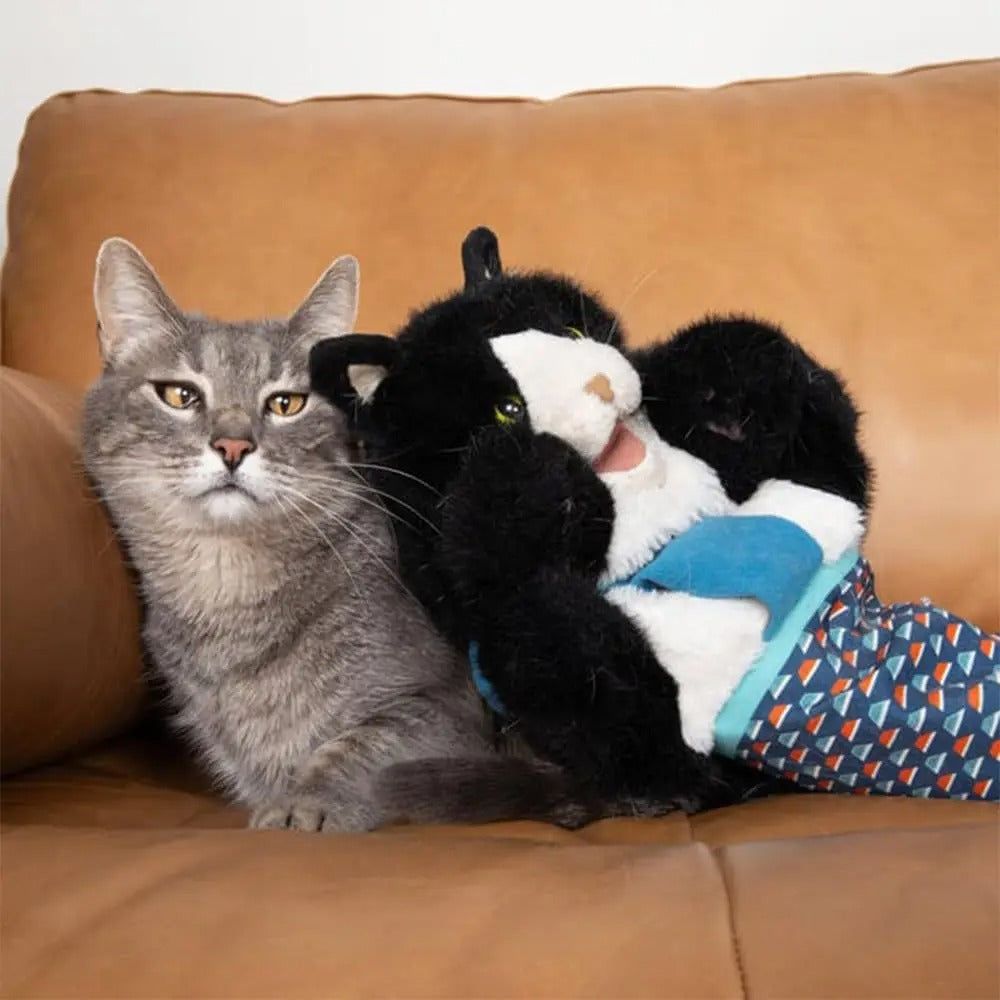 Realistic interactive cat play glove, a scratch resistant pet toy for enriched feline activity