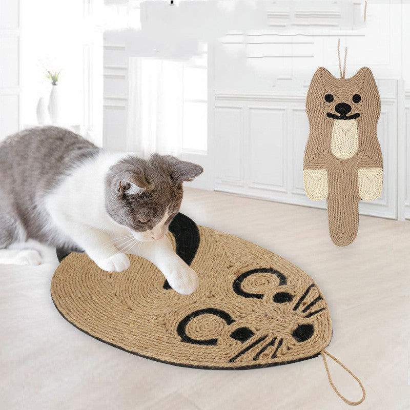 Pet supplies: interactive cat play mat with sisal surface for scratching and indoor fun