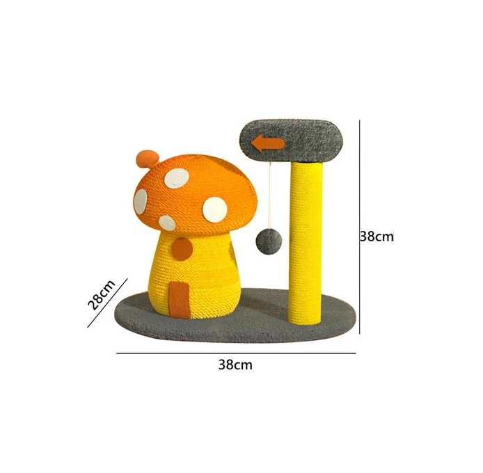 Cat toy: interactive scratching post with sisal rope, plush ball, and durable base