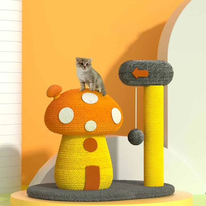 Pet accessory: multi-level cat play station, scratching post, and climbing structure