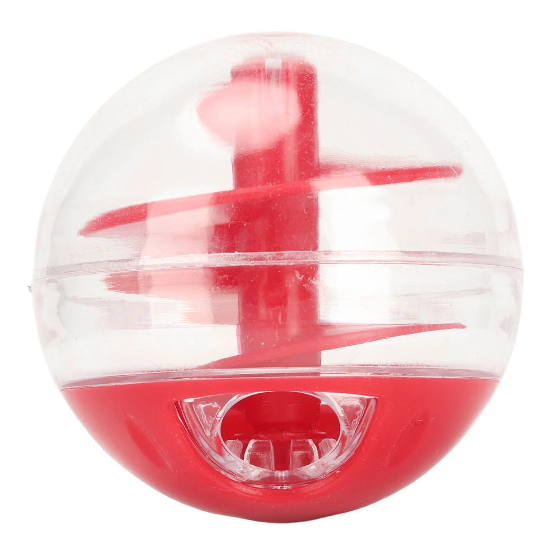 Interactive cat snack dispenser toy encourages healthy play, mental stimulation and slow feeding habits.