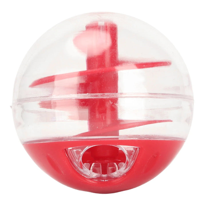 Interactive cat snack dispenser toy encourages healthy play, mental stimulation and slow feeding habits.