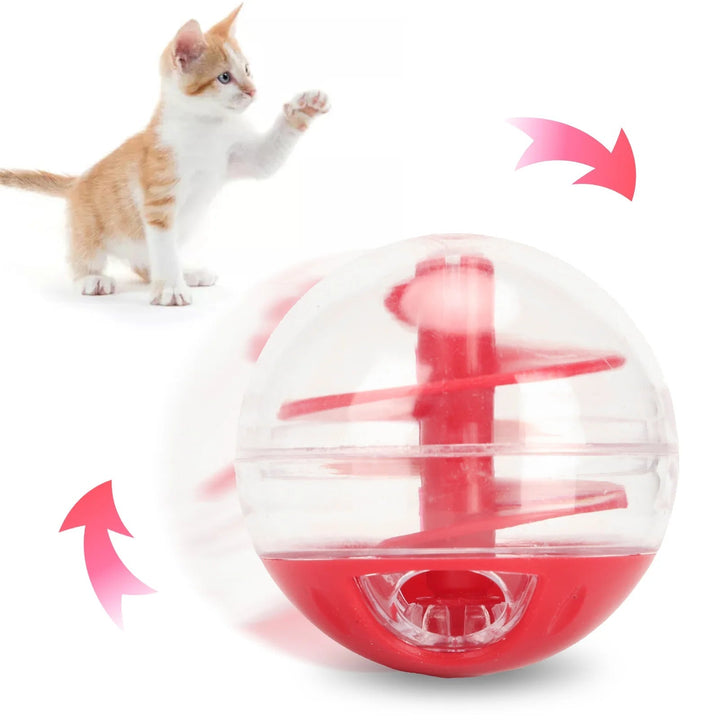 Pet puzzle treat dispenser, an interactive cat toy designed for mental stimulation and slow feeding.