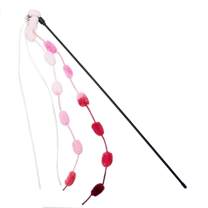 High-quality interactive kitten toy teaser wand with an enticing bell and durable tassel for stimulating play