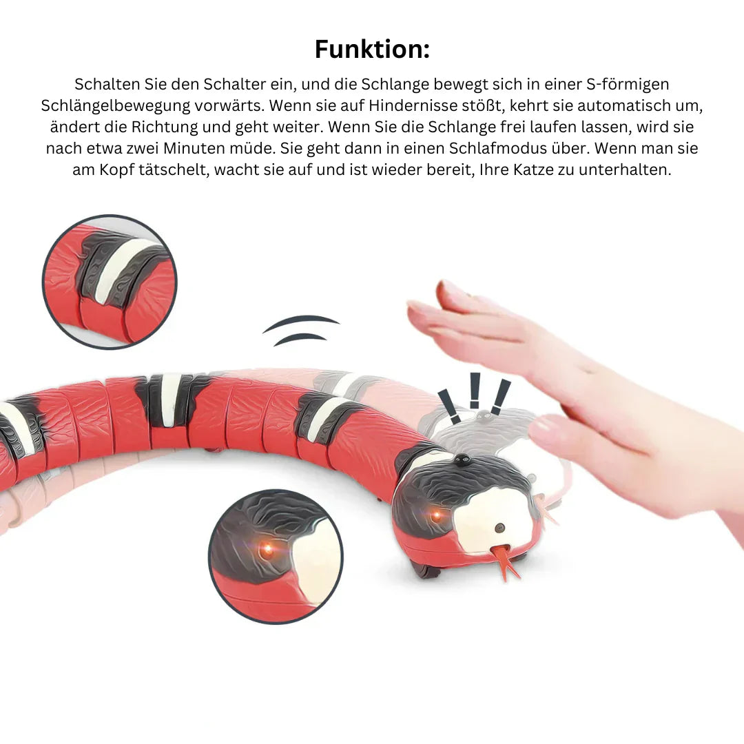 Smart cat toy designed to activate hunting instincts, with lifelike snake-like motion for pets.