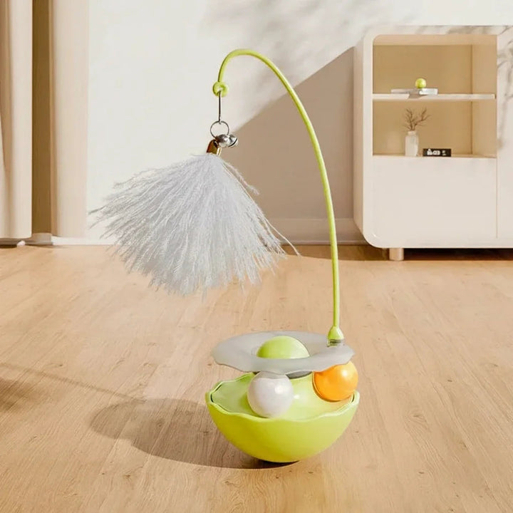 Feather cat toy tumbler, durable and interactive, stimulating pets for engaging enrichment play.