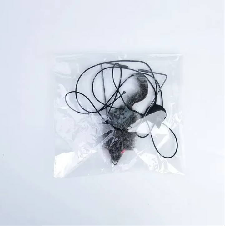 Durable interactive cat toy, a jumping mouse designed for door-hanging, promoting active feline playtime.