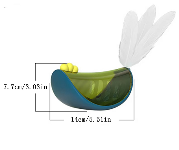 Cat accessory: Feather and treat dispensing toy for enriched, active feline entertainment