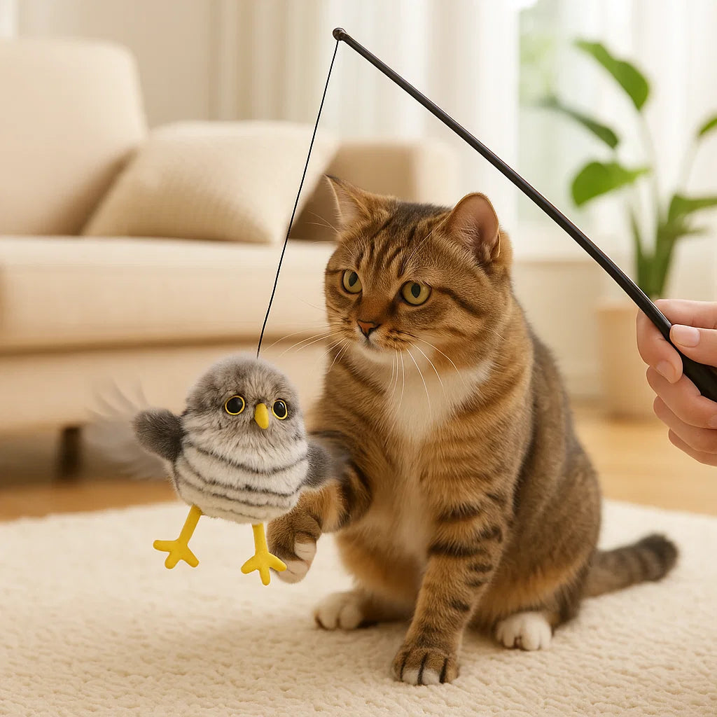Pet supplies: electronic bird cat toy with lifelike movement, encouraging feline exercise.