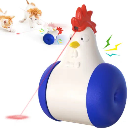Durable interactive cat toy with integrated laser pointer, perfect for feline fun and exercise.