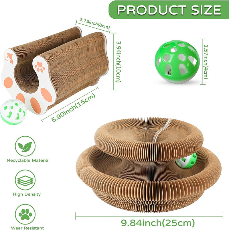 Durable interactive cat toy featuring a robust scratching pad, ideal for energetic indoor cats
