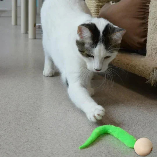 Activity cat toy; bell and wagging tail mimic prey, satisfying cat's natural hunting instinct