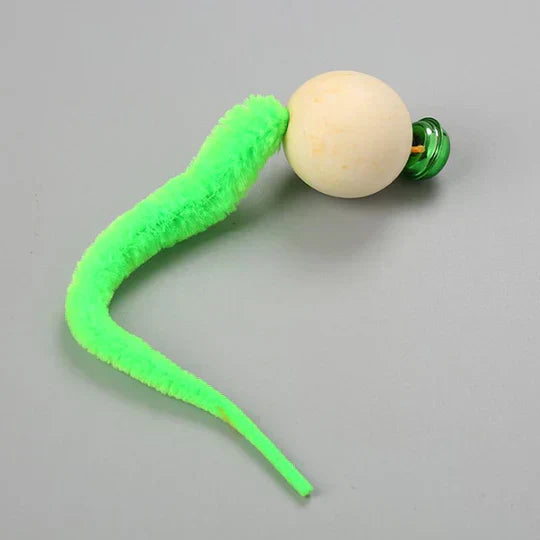 Durable interactive pet toy with a gentle bell sound and realistic wagging tail for engaging play
