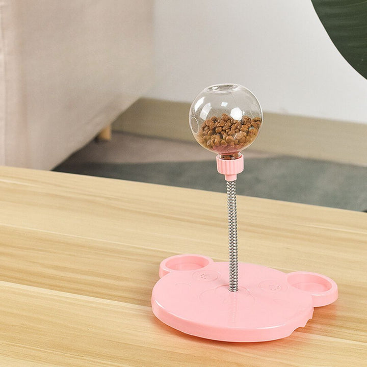 Feline accessory: treat-dispensing cat toy for interactive play and mental stimulation.