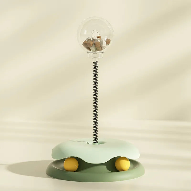 Cat enrichment toy: Treat dispenser with flexible pole, perfect for active felines