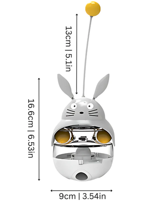 Detailed view of Interactive Cat Treat Dispenser Toy, durable, enticing feline entertainment