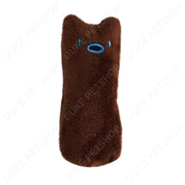 Catnip dental toy hanging, ready for interactive play and promoting cat dental health