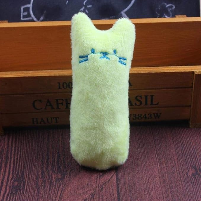 Brightly colored catnip dental toy, promoting cat's oral hygiene and play