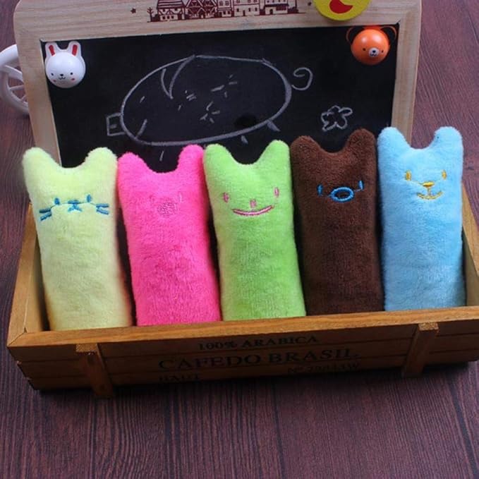 Dental care interactive cat toy with catnip, stimulating playful chewing for cats