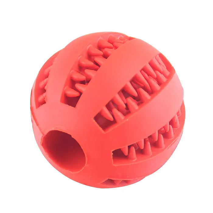 Blue rubber treat dispenser dog toy, perfect for aggressive chewers and oral hygiene