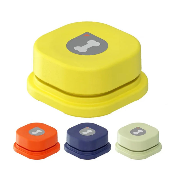 Set of four colorful interactive dog communication buttons, a pet training accessory