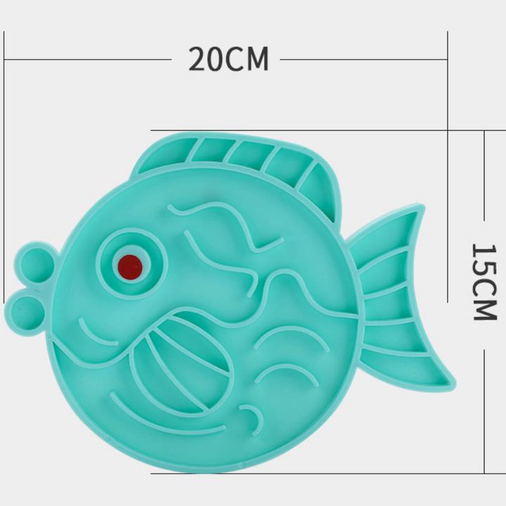 Interactive pet drinking & food puzzle for mental stimulation and slow feeding.