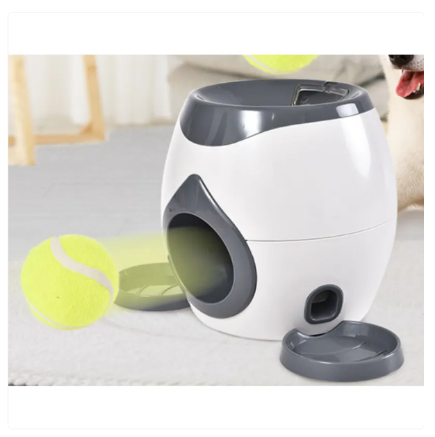 New interactive dog toy: a puzzle with a ball, promoting stress relief and mental engagement.