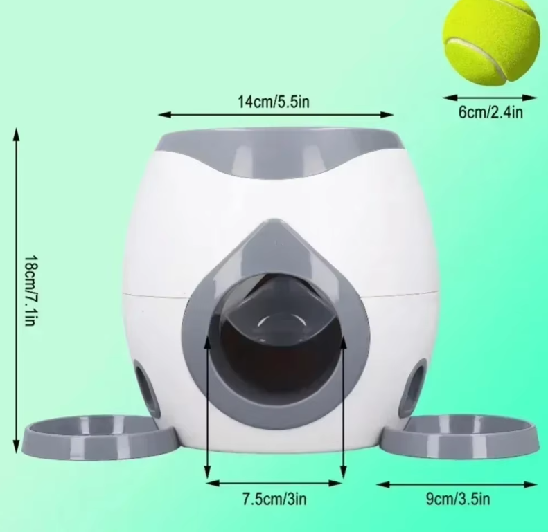 Multi-part interactive dog puzzle toy with a removable ball, perfect for canine enrichment.