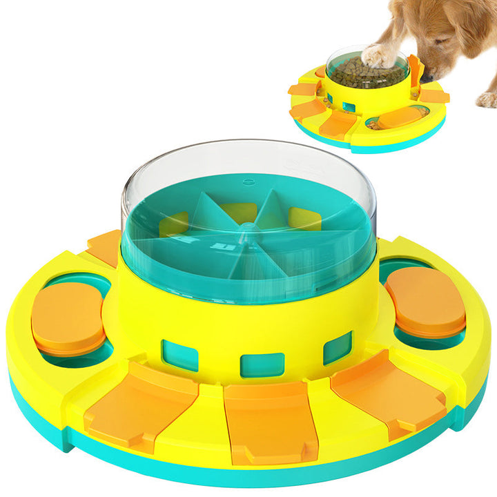 Interactive dog puzzle toy with hidden compartments for mental stimulation, suitable for pet training & enrichment