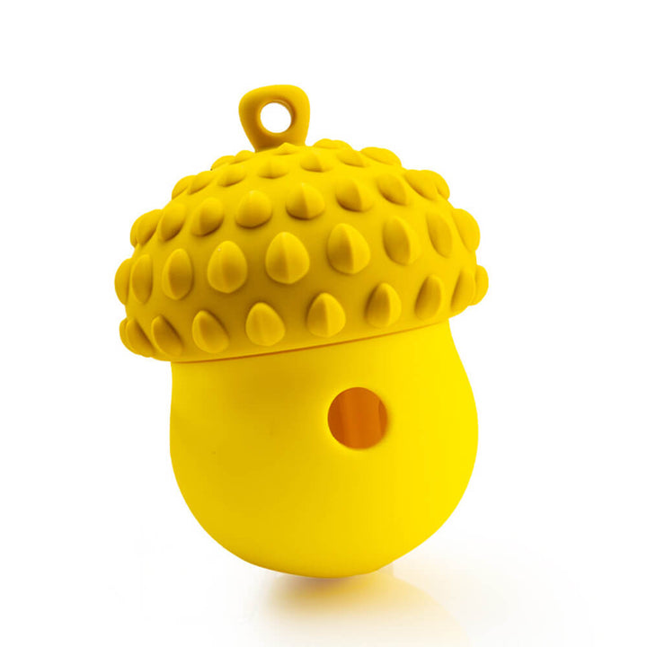 Pink silicone slow feeder dog toy, chew-friendly material, perfect pet enrichment food dispenser