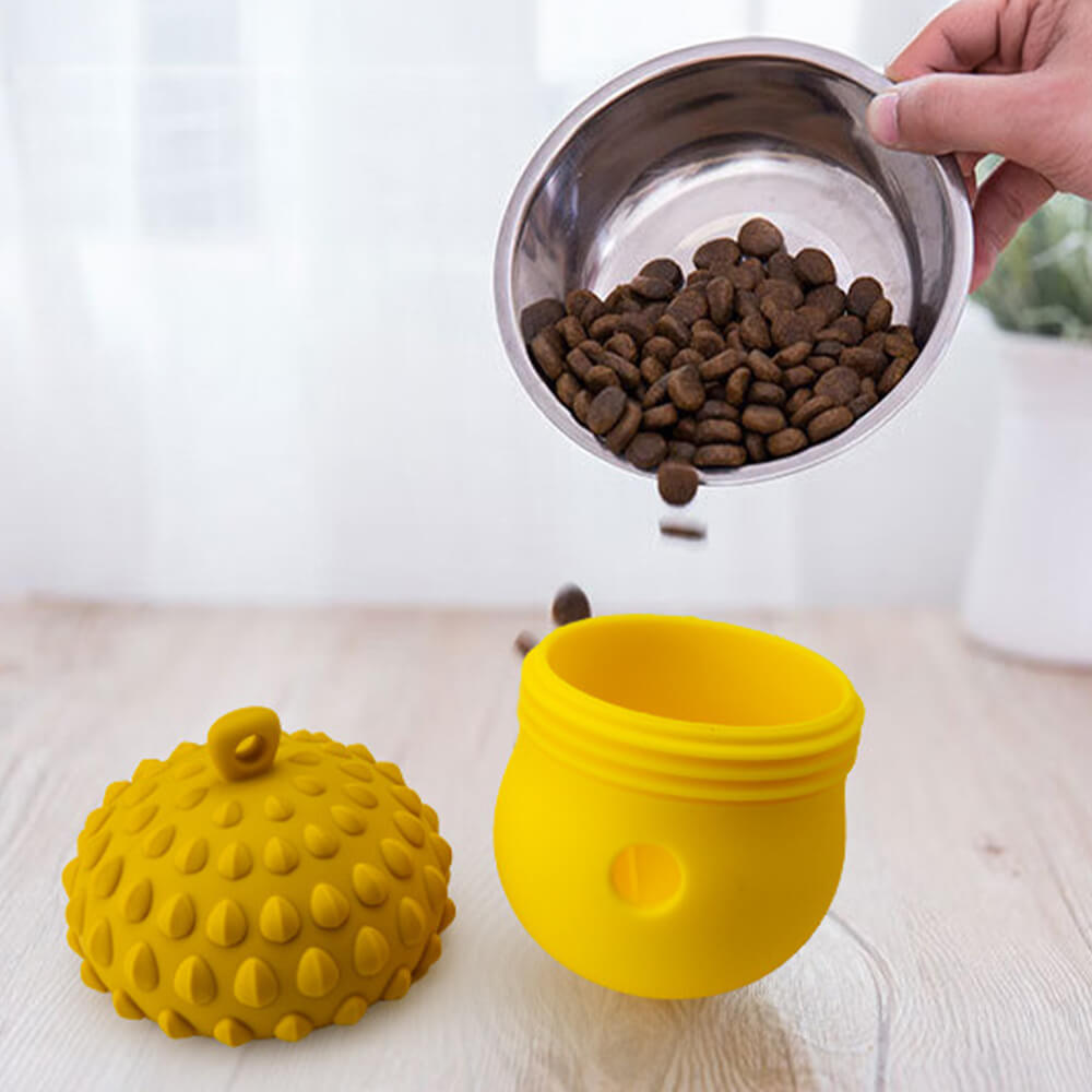 Green slow feeder dog puzzle toy, promotes healthy eating for pets, food dispenser design