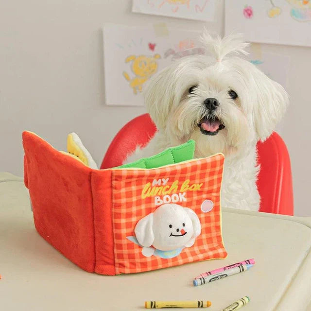 Interactive dog snuffle book puzzle toy for mental stimulation and pet enrichment