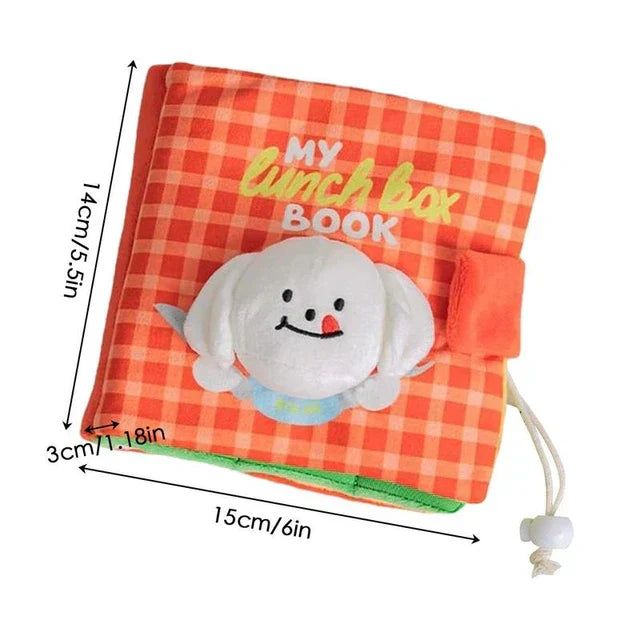 Dog enjoying a snuffle book puzzle toy, promoting mental stimulation and playtime