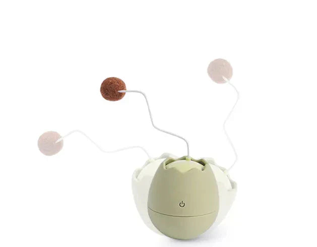 Durable pet enrichment egg toy with a moving ball for endless cat playtime